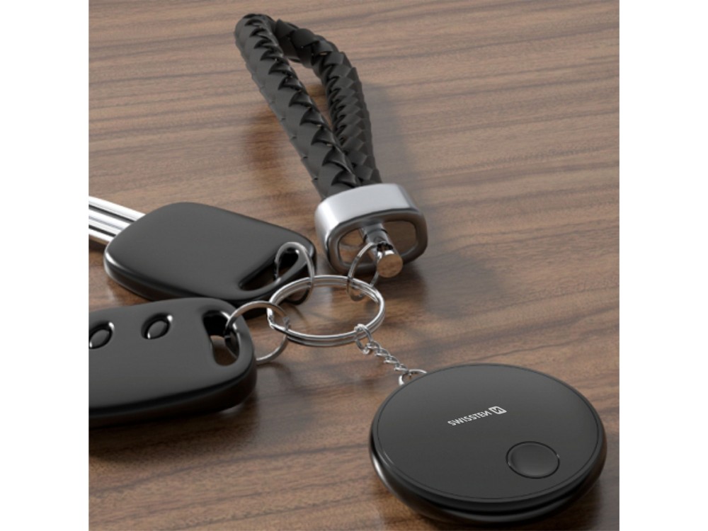 Swissten Ultra Slim Find Tag Smart Locator, Apple Find My Tracker Επαναφορτιζόμενο, Black