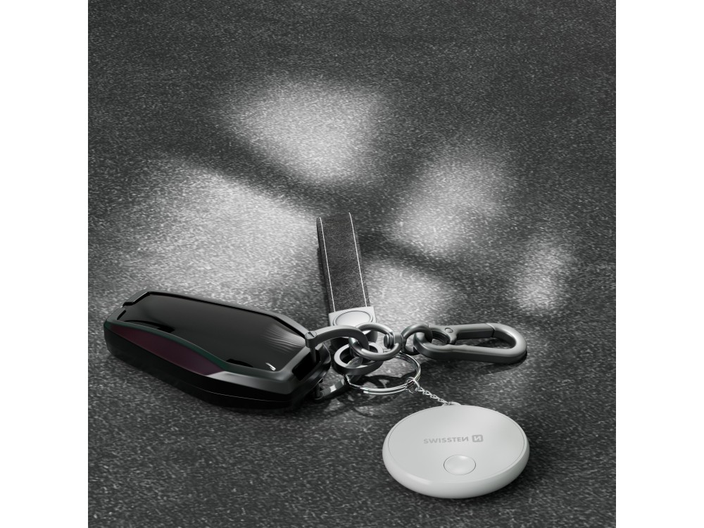 Swissten Ultra Slim Find Tag Smart Locator, Apple Find My Tracker Επαναφορτιζόμενο, White
