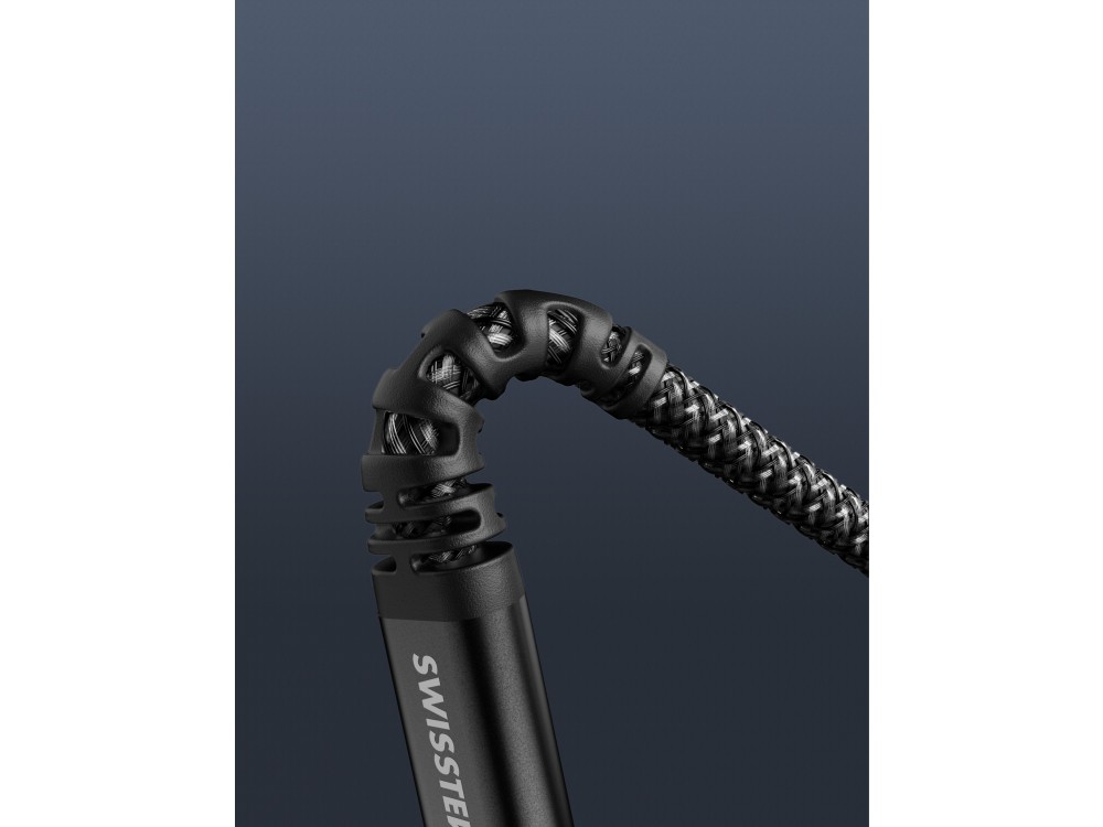 Swissten Καλώδιο USB-C σε USB-C 1.5μ. με Ύφανση από Kevlar, Black