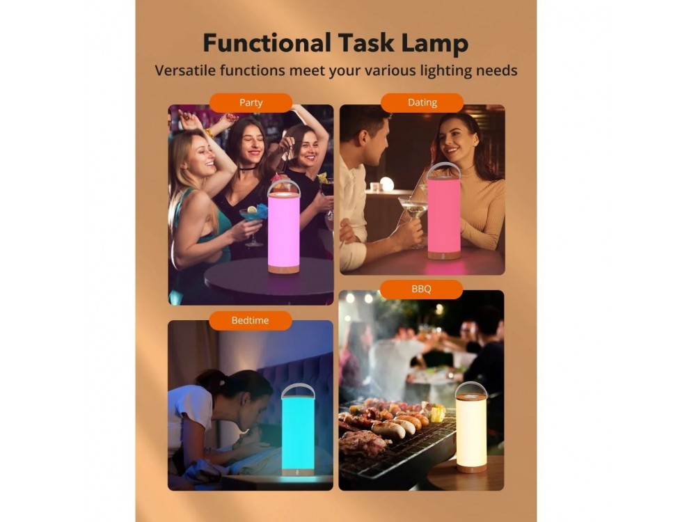 TaoTronics TT-DL23 Pro Φως Νυχτός RGB, Επαναφορτιζόμενο Touch Control & Dimmable