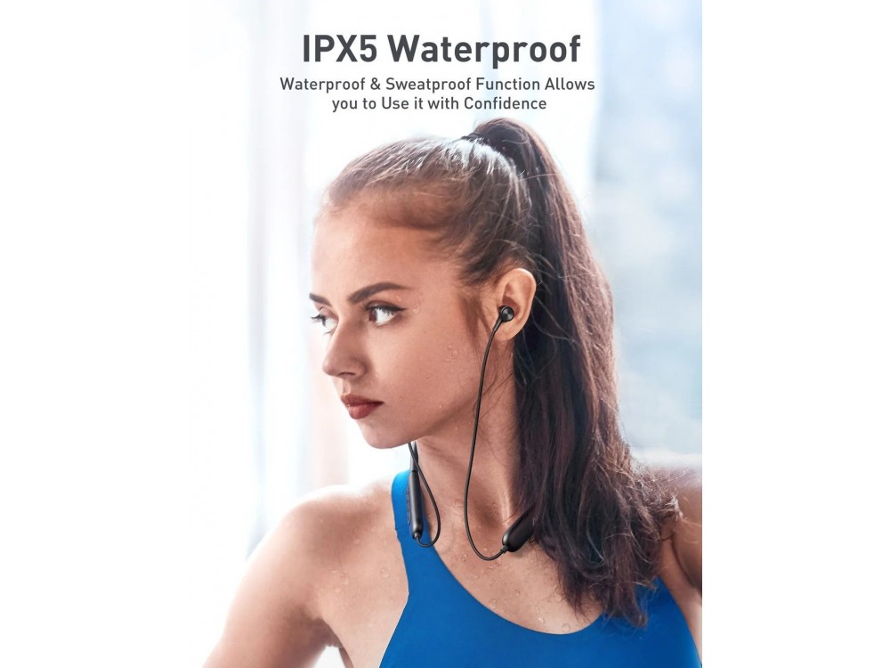 TaoTronics TT-BH115 In-Ear Bluetooth 5.2 Handsfree Headphones Magnetic, IPX5 with up to 32 Hours of Operation, Black