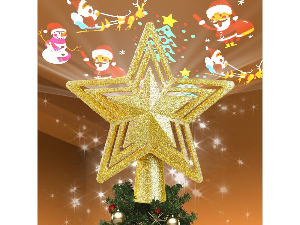 TaoTronics TT-CL041 Christmas Tree Topper Projector, Santa Claus & Stars