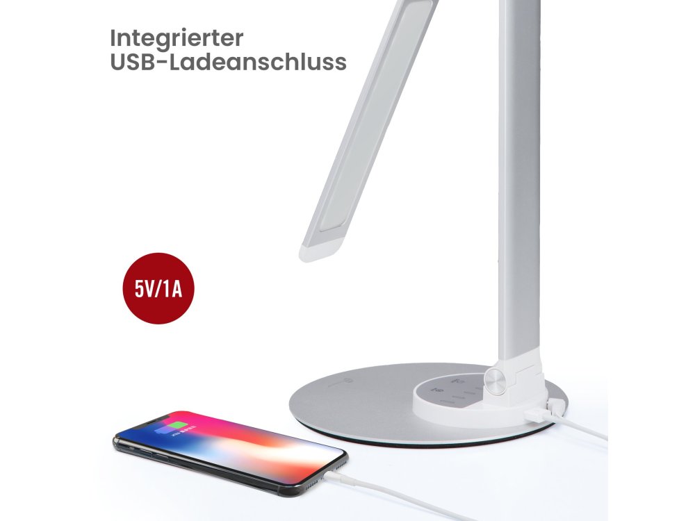 TaoTronics TT-DL22 LED Desk Λάμπα με Touch Control & USB Θύρα, 3 Color Modes, 6 Brightness Levels, Aluminium, Iron Grey