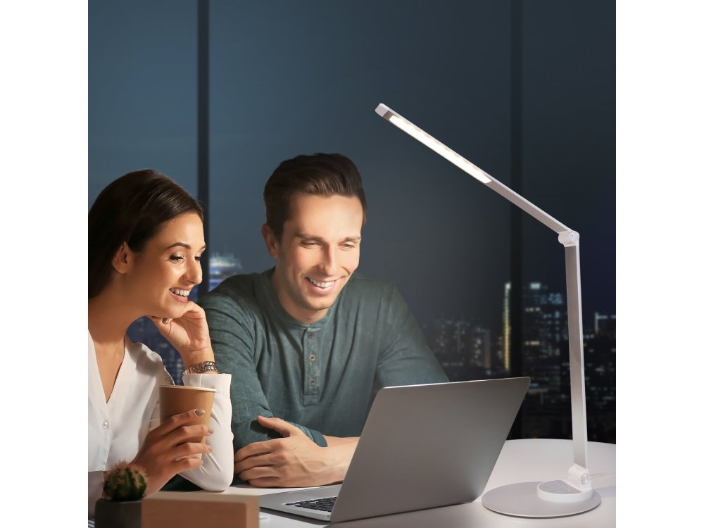 TaoTronics TT-DL22 LED Desk Λάμπα με Touch Control & USB Θύρα, 3 Color Modes, 6 Brightness Levels, Aluminium, Iron Grey
