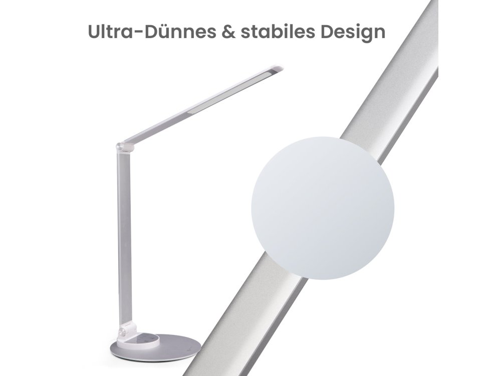 TaoTronics TT-DL22 LED Desk Λάμπα με Touch Control & USB Θύρα, 3 Color Modes, 6 Brightness Levels, Aluminium, Iron Grey
