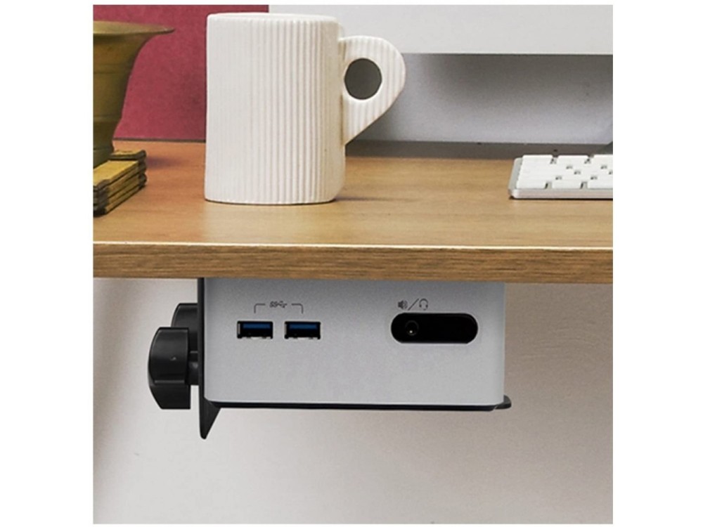 Techly Bracket for Mini PC Support Base Intel NUC, Mac Mini, Thin PC etc. on VESA Monitor Mount, Desk etc., Adjustable Width