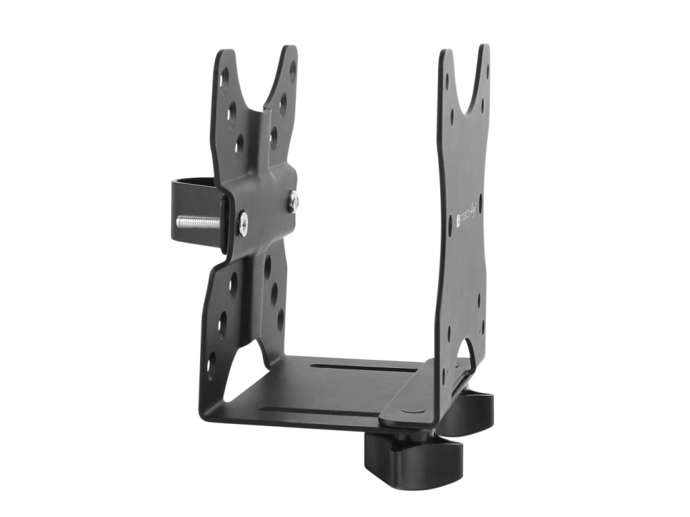 Techly Bracket for Mini PC Support Base Intel NUC, Mac Mini, Thin PC etc. on VESA Monitor Mount, Desk etc., Adjustable Width