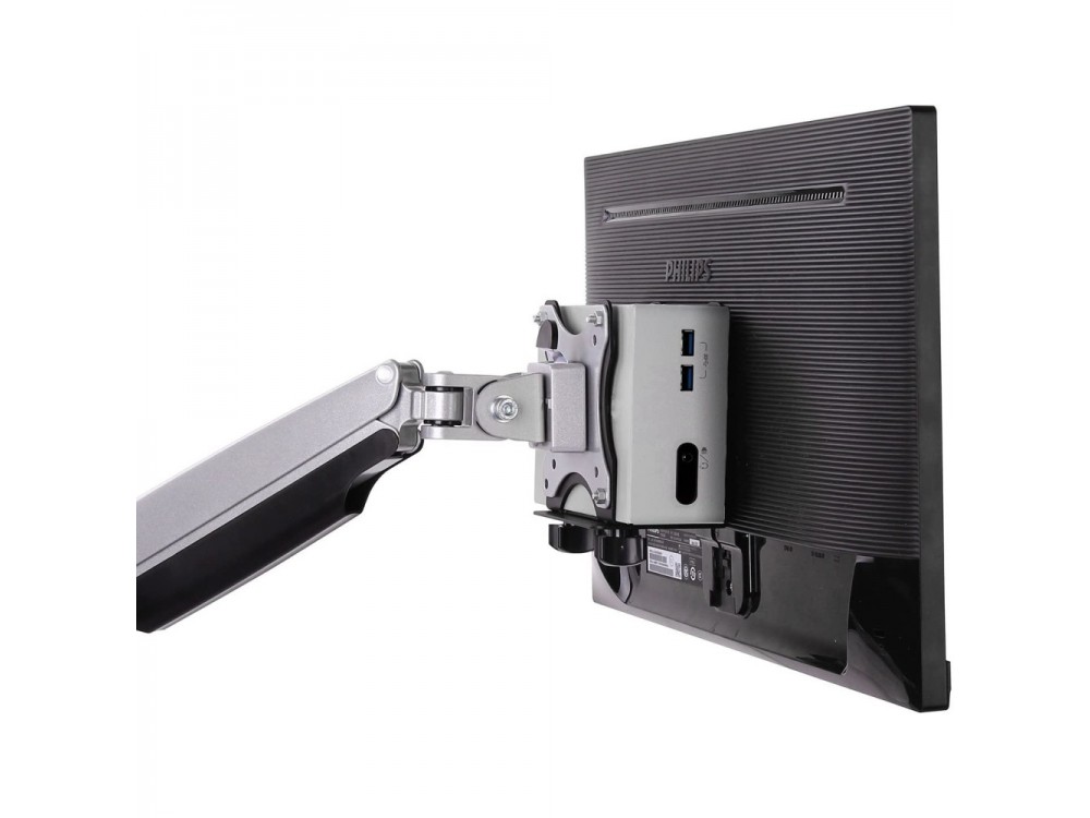 Techly Bracket for Mini PC Support Base Intel NUC, Mac Mini, Thin PC etc. on VESA Monitor Mount, Desk etc., Adjustable Width