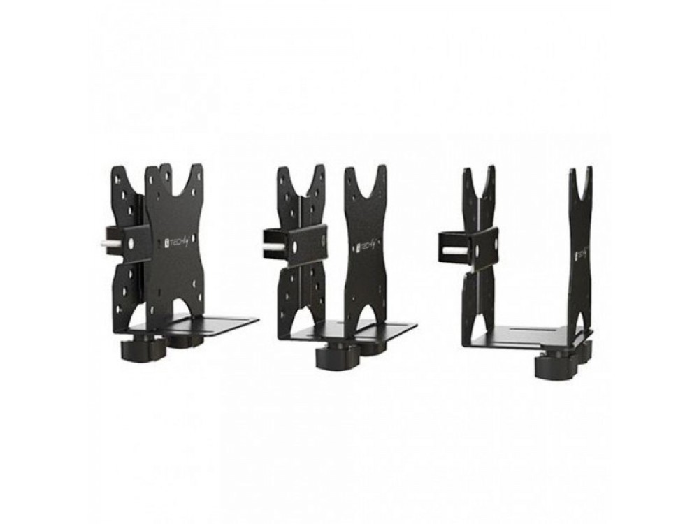 Techly Bracket for Mini PC Support Base Intel NUC, Mac Mini, Thin PC etc. on VESA Monitor Mount, Desk etc., Adjustable Width