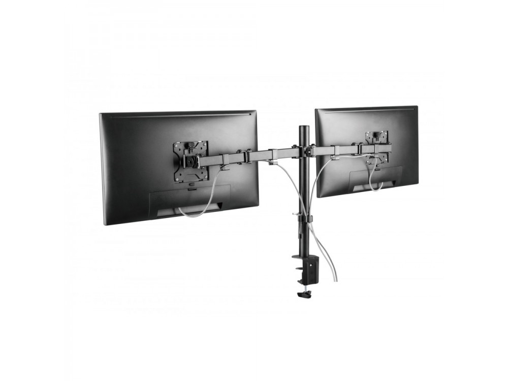 Techly Dual Arm Desk Mount with Clamp, Βάση για 2 Οθόνες 13”-32”, έως 16kg