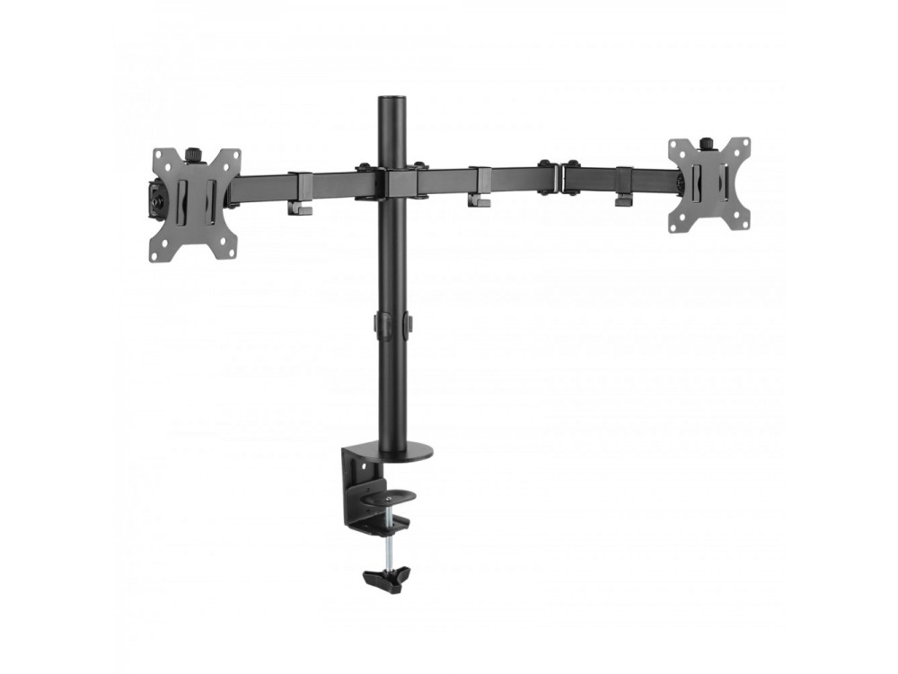 Techly Dual Arm Desk Mount with Clamp, Βάση για 2 Οθόνες 13”-32”, έως 16kg