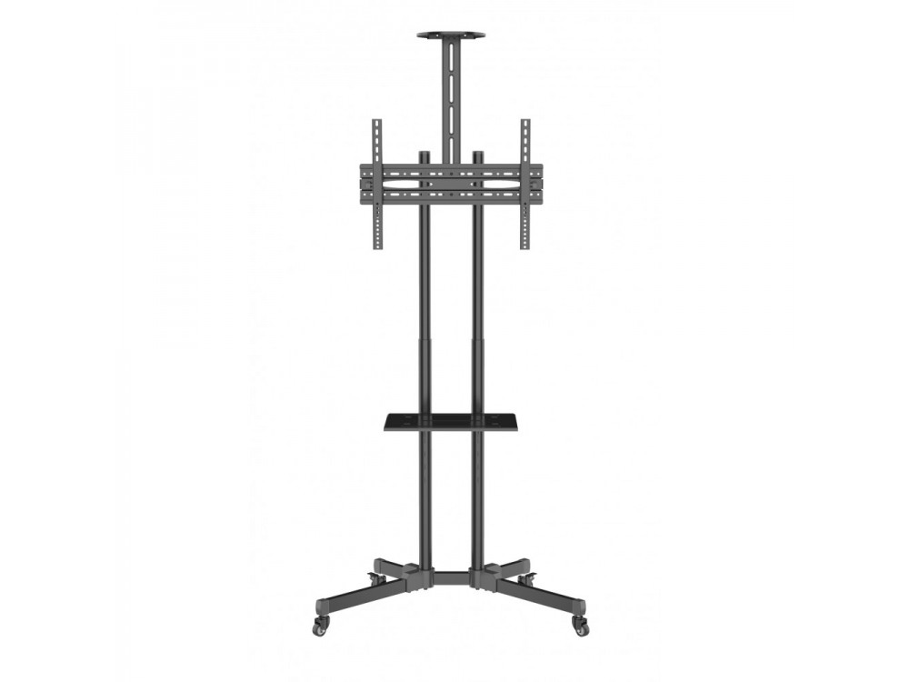 Techly Multifunction Mobile TV Stand / Trolley, Wheeled Floor Stand for TV 37" - 70" with Shelf & Camera Holder