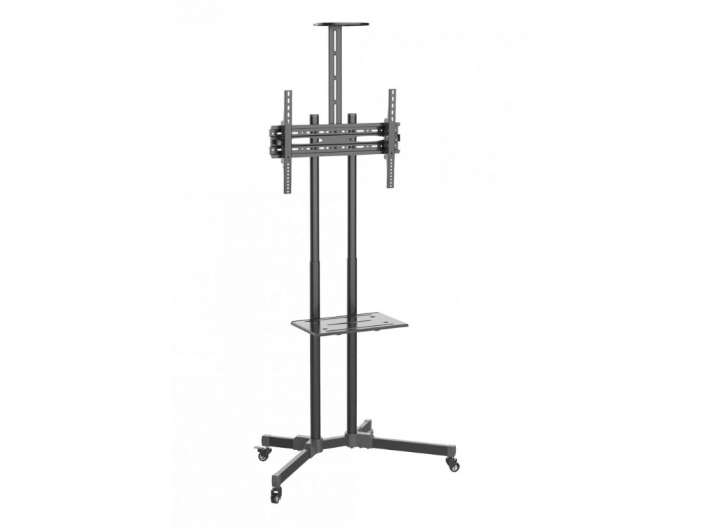 Techly Multifunction Mobile TV Stand / Trolley, Wheeled Floor Stand for TV 37" - 70" with Shelf & Camera Holder