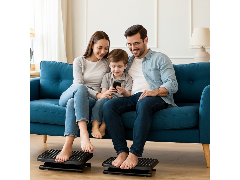 Techly Non-slip Adjustable Foot Rest, Office Footrest with Adjustable Height & Tilt