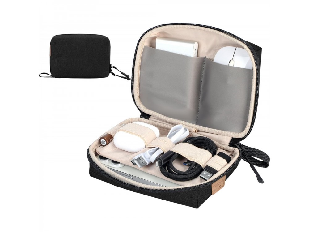 Techly Organizer/Travel Case for Carrying Gadgets and Electronics, Black