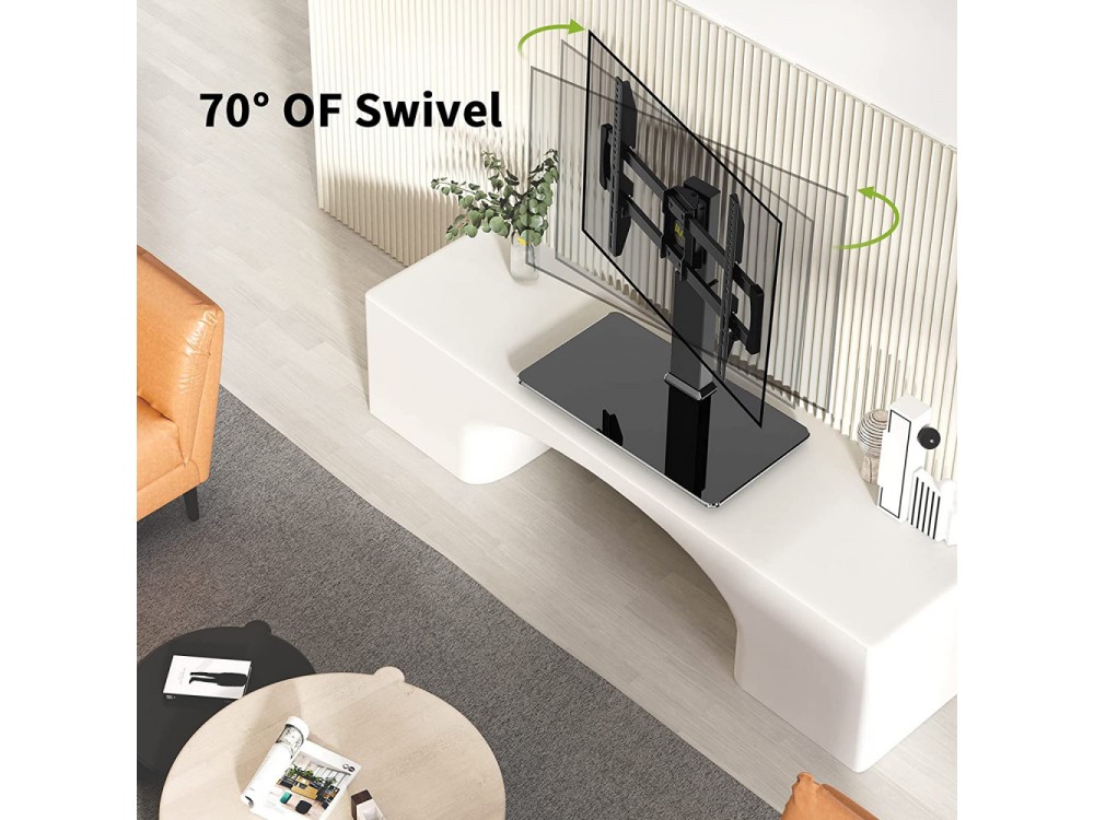 Techly Slim TV Stand & Mount, Tabletop Stand for TV 32”-55”, up to 40kg