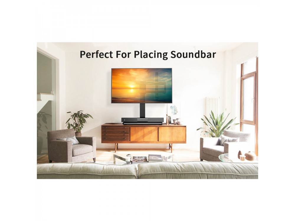 Techly Slim TV Stand & Mount, Tabletop Stand for TV 32”-55”, up to 40kg