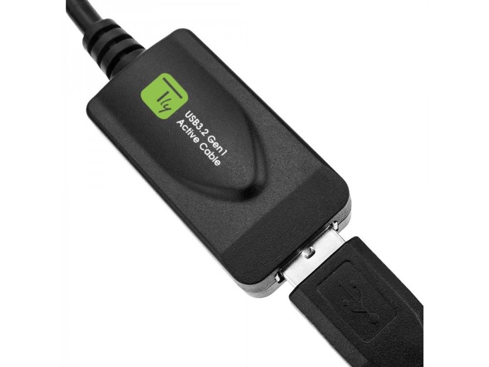 Techly SuperSpeed+ USB 3.2 5Gbps Active Repeater Cable 5m. Extension Cable with Signal Amplifier, USB-A Extender