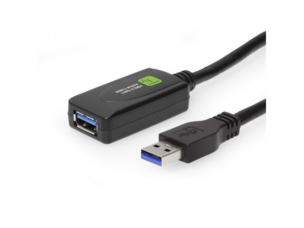 Techly SuperSpeed+ USB 3.2 5Gbps Active Repeater Cable 5m. Extension Cable with Signal Amplifier, USB-A Extender
