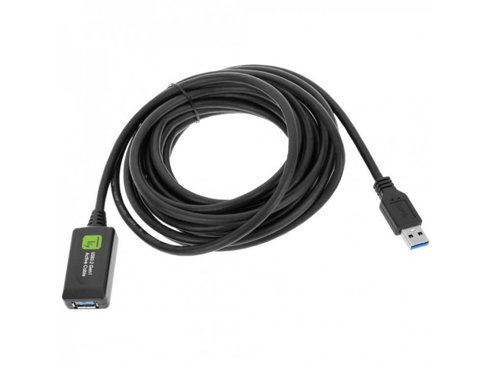 Techly SuperSpeed+ USB 3.2 5Gbps Active Repeater Cable 5m. Extension Cable with Signal Amplifier, USB-A Extender
