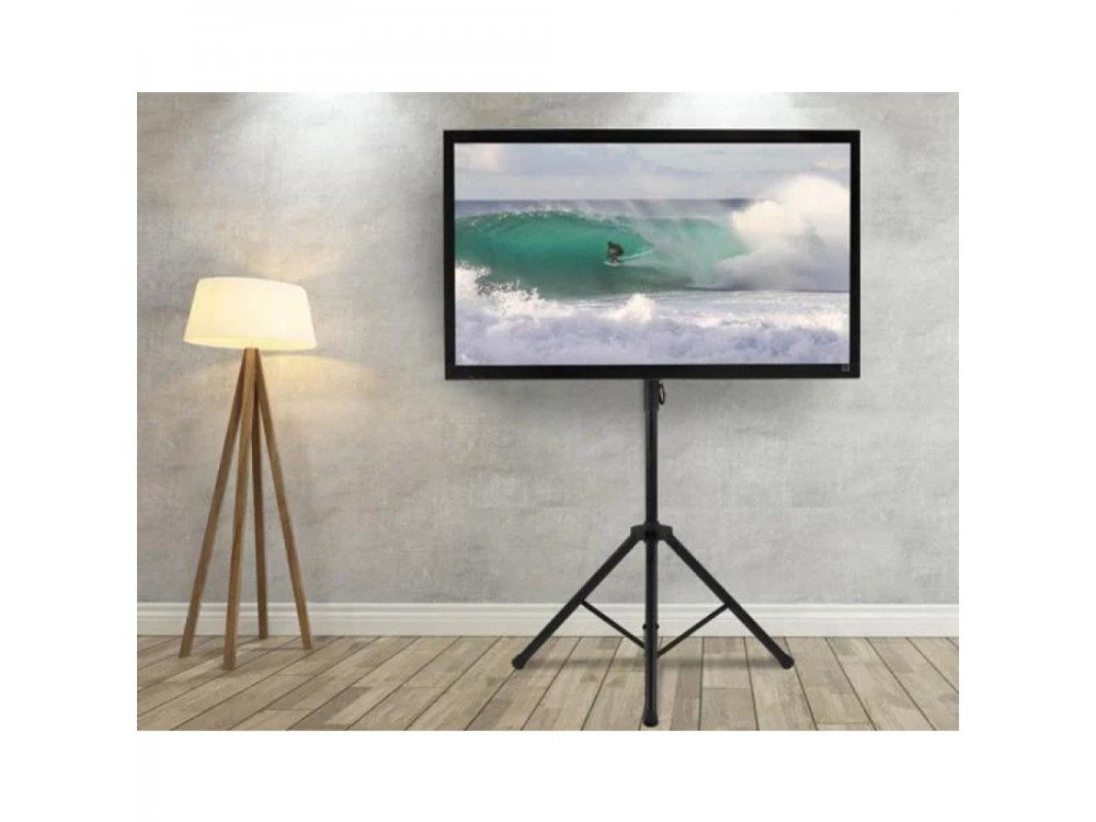 Techly TV Floor Tripod Stand, Floor TV Stand with Tripod 17"-60" and 35kg, Black