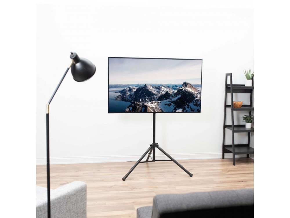 Techly TV Floor Tripod Stand, Floor TV Stand with Tripod 17"-60" and 35kg, Black
