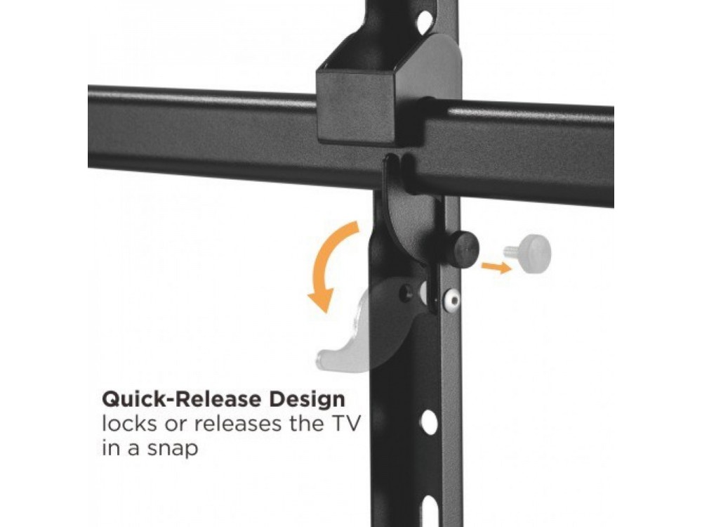 Techly TV Mount, Ultra Slim Extendable up to 1015mm & Tilting Stand with Double Arm for TV 43”-80”, up to 50kg