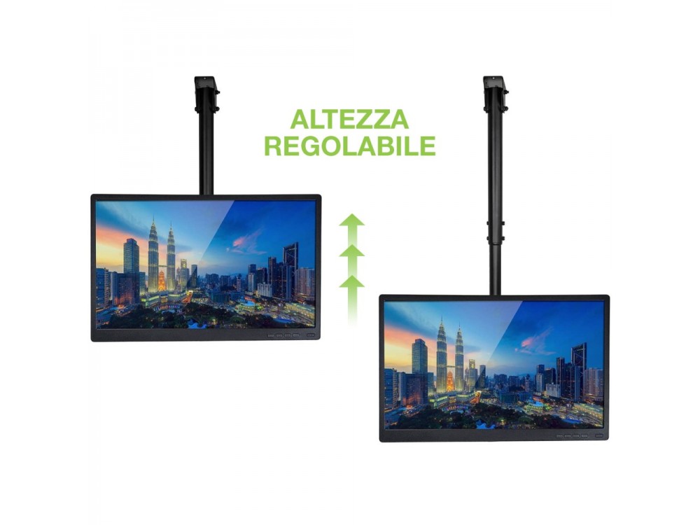 Techly TV Mount – Tilting & Swiveling Ceiling Bracket for 32"-55” TVs, Up to 50kg