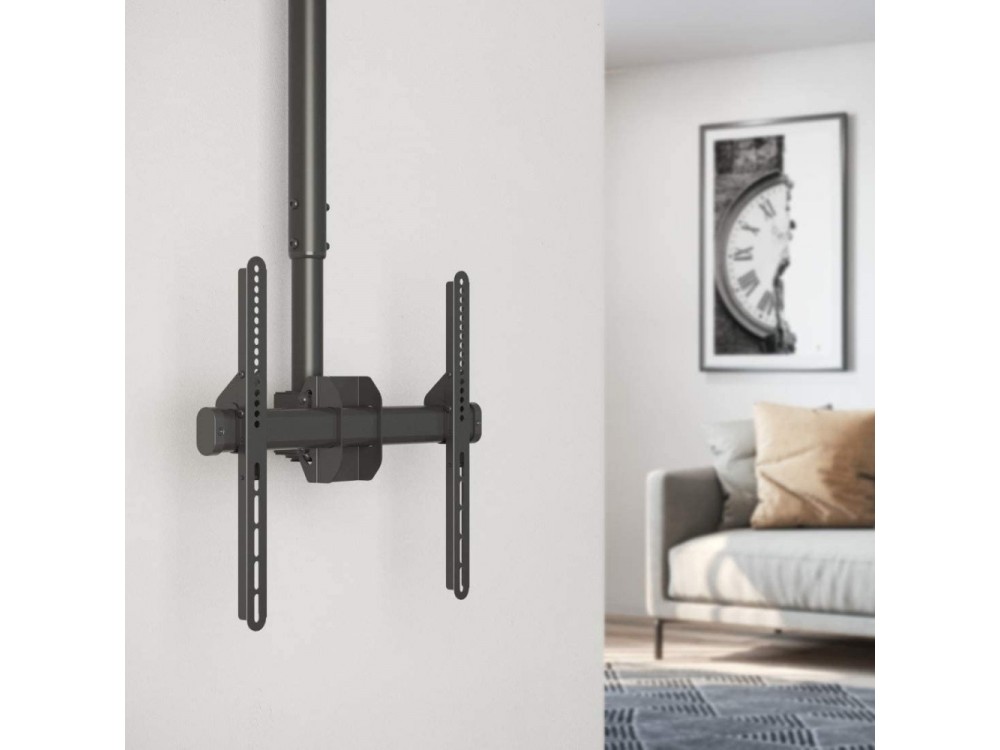 Techly TV Mount – Tilting & Swiveling Ceiling Bracket for 32"-55” TVs, Up to 50kg