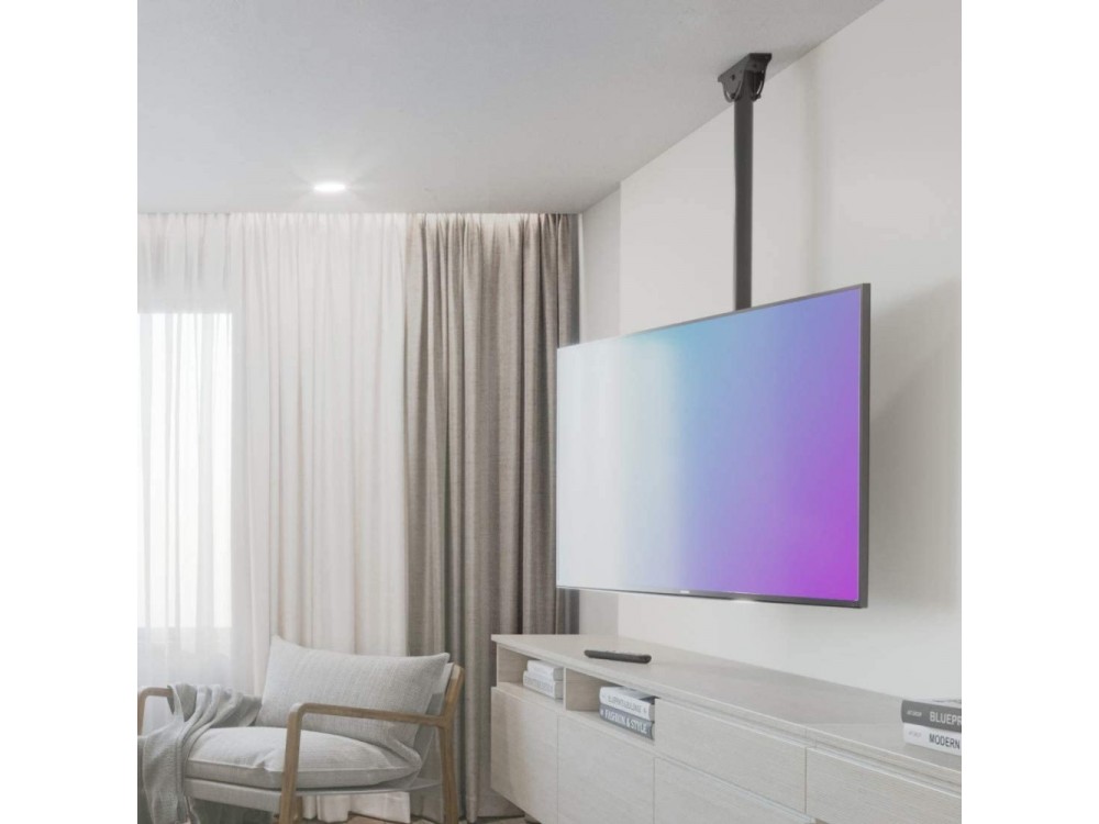Techly TV Mount – Tilting & Swiveling Ceiling Bracket for 32"-55” TVs, Up to 50kg