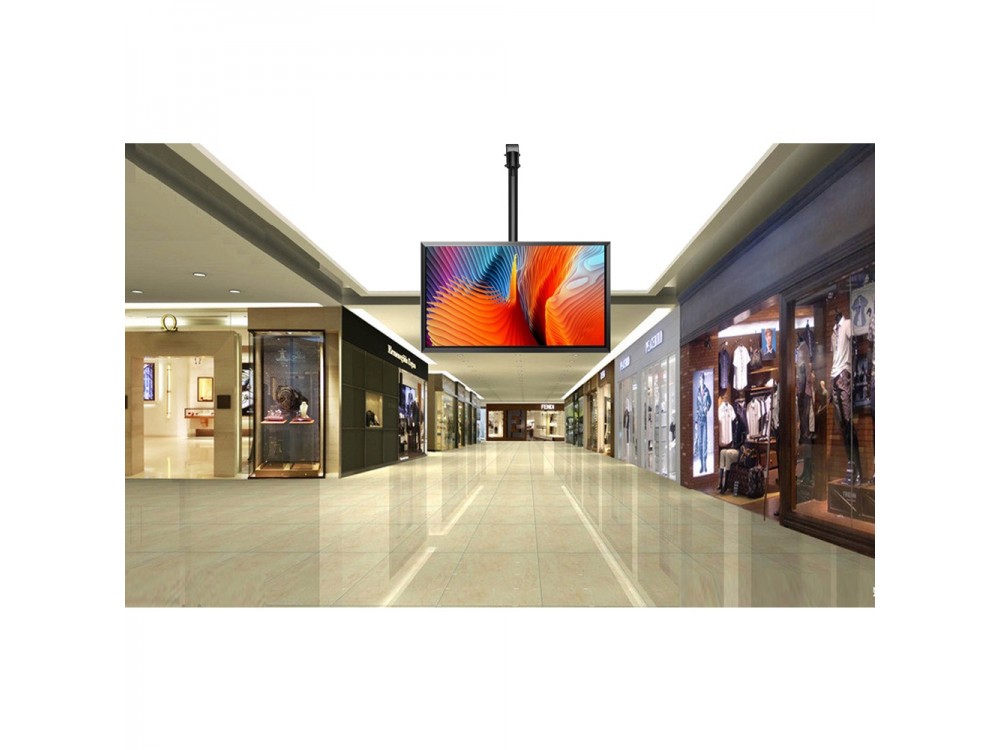 Techly TV Mount, Tilting Ceiling TV Mount with Swivel Base for TVs 37"-70”, up to 50kg