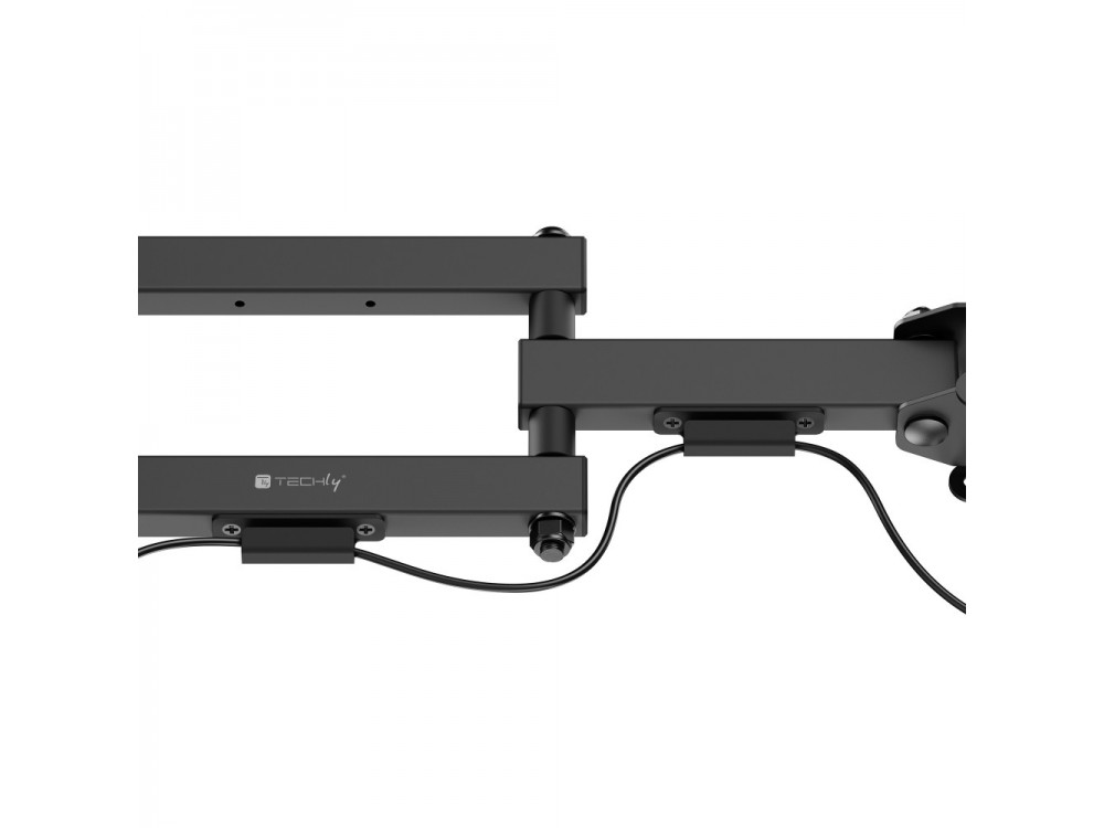Techly TV Mount, Tilting & Swivel Stand with Split Arm for TVs 13”-43”, up to 20kg