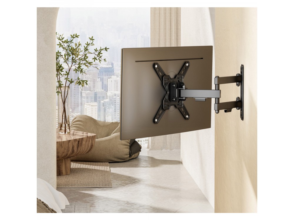 Techly TV Mount, Tilting & Swivel Stand with Split Arm for TVs 13”-43”, up to 20kg