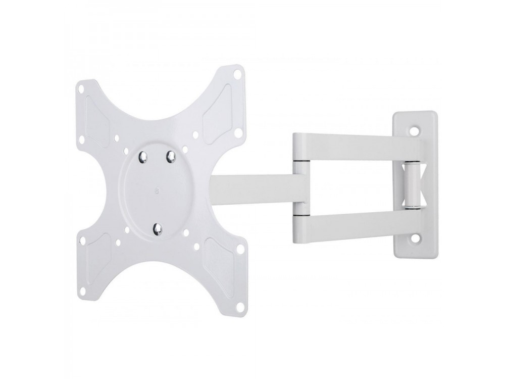 Techly TV Mount, Tilting & Swivel Stand with Split Arm for TV 19”-37”, up to 25kg, White