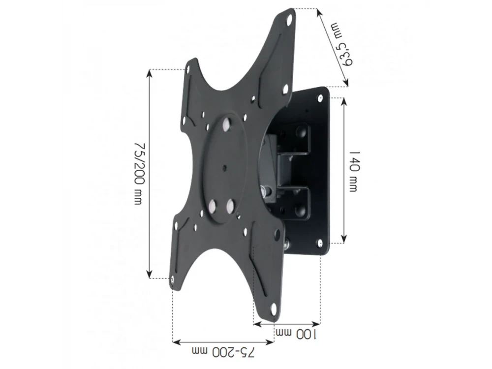 Techly Ultra Slim TV Mount, Tilting Stand for TV 19”-37”, up to 25kg Save