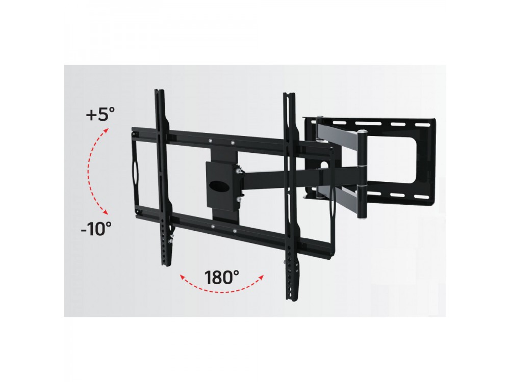 Techly Wall TV Mount, Ultra Slim Tilting Stand with Pivoting Arm for TVs 32”-70”, up to 45kg