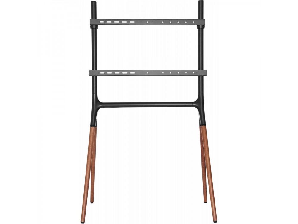 Techly Walnut Design TV Floor Stand, Floor TV Stand up to 70" and 40kg, Black