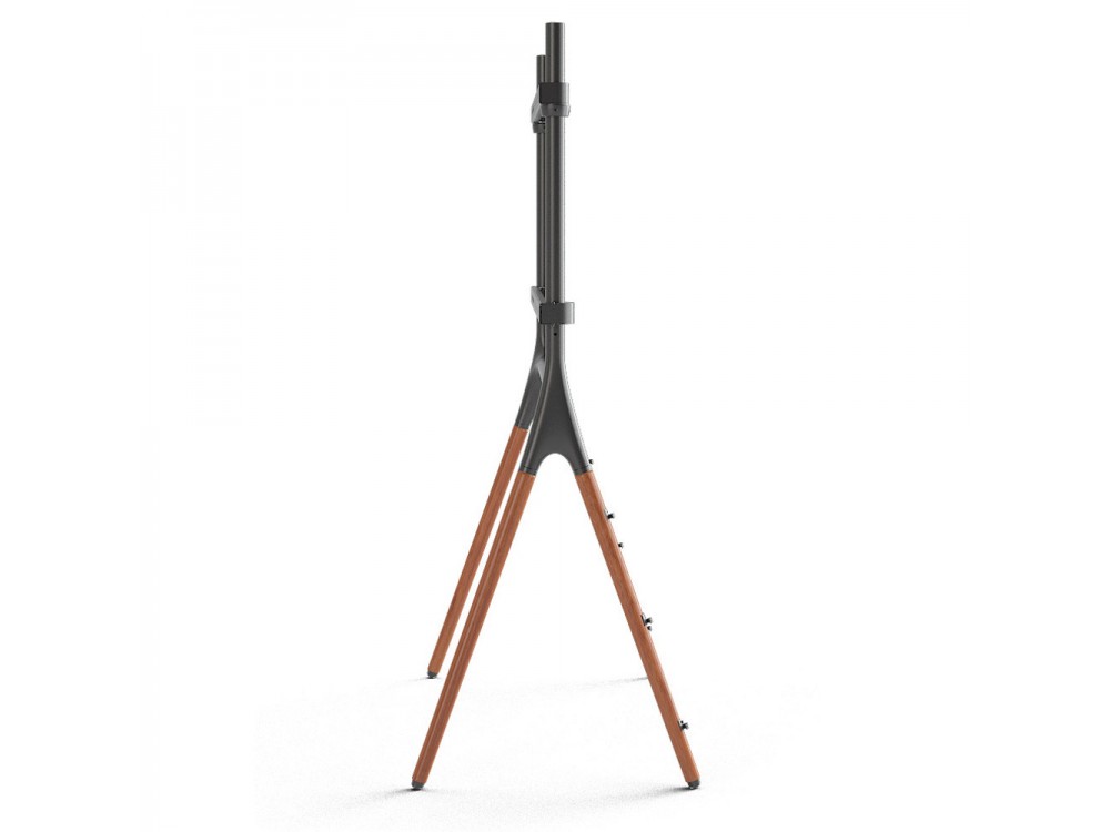 Techly Walnut Design TV Floor Stand, Floor TV Stand up to 70" and 40kg, Black