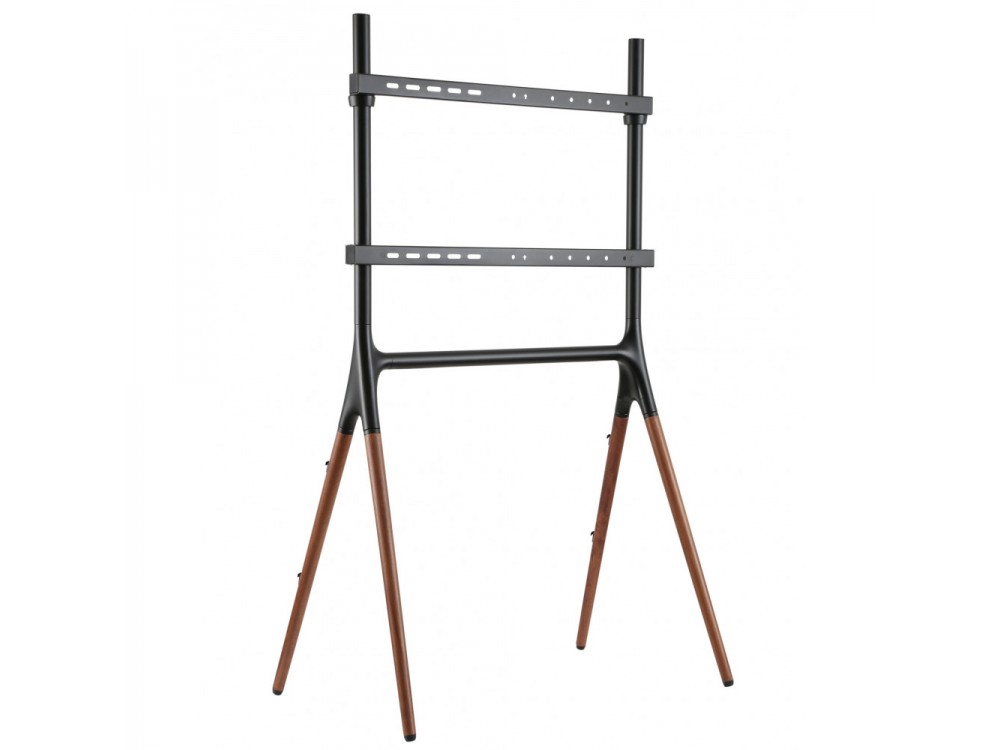 Techly Walnut Design TV Floor Stand, Floor TV Stand up to 70" and 40kg, Black
