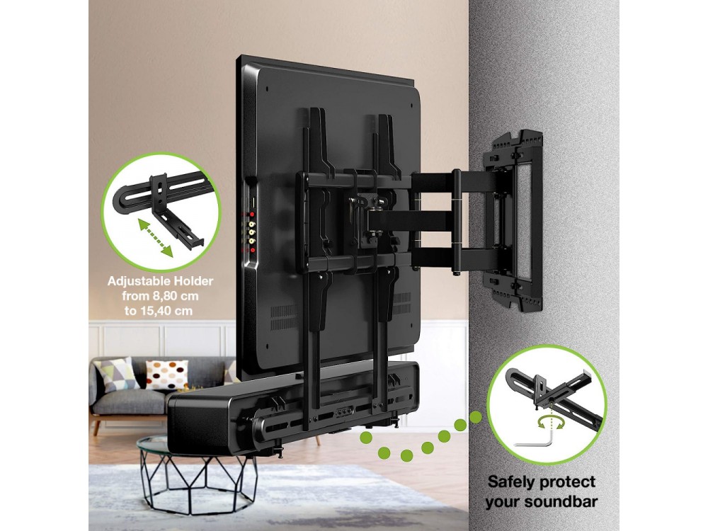 Techly Soundbar Mount Up to 8kg, Universal for TV or TV Stand Mounting