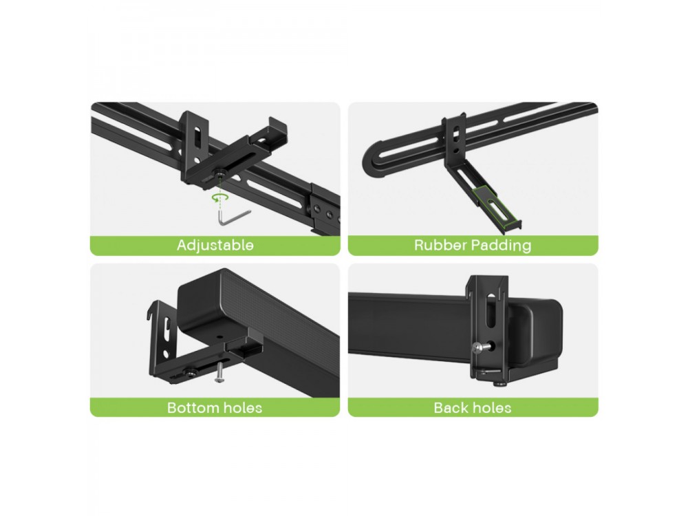 Techly Soundbar Mount Up to 8kg, Universal for TV or TV Stand Mounting