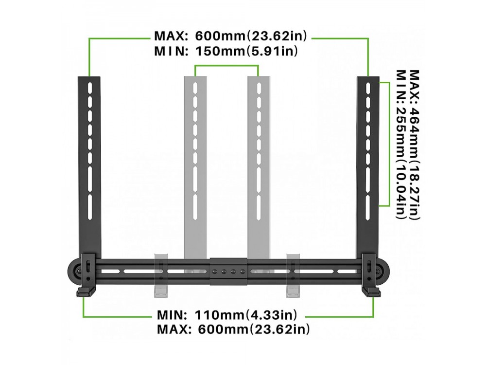 Techly Soundbar Mount Up to 8kg, Universal for TV or TV Stand Mounting