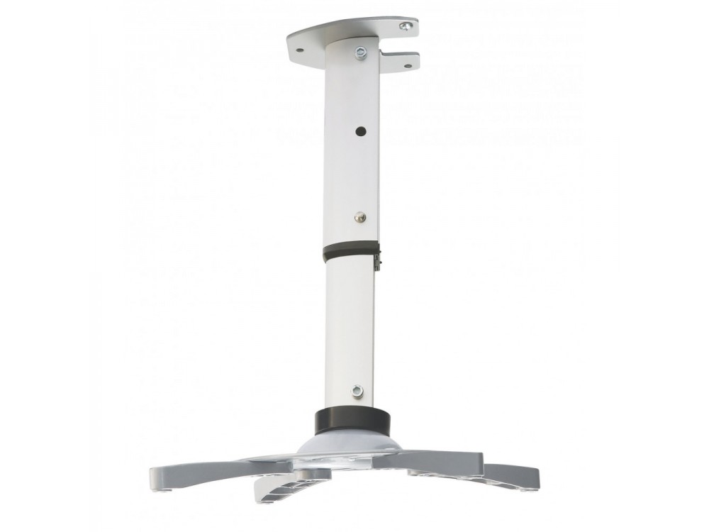 Techly Projector Ceiling Mount Up to 15kg, Universal, Adjustable 30-37cm, 360° Swivel & 30° Tilt, Silver