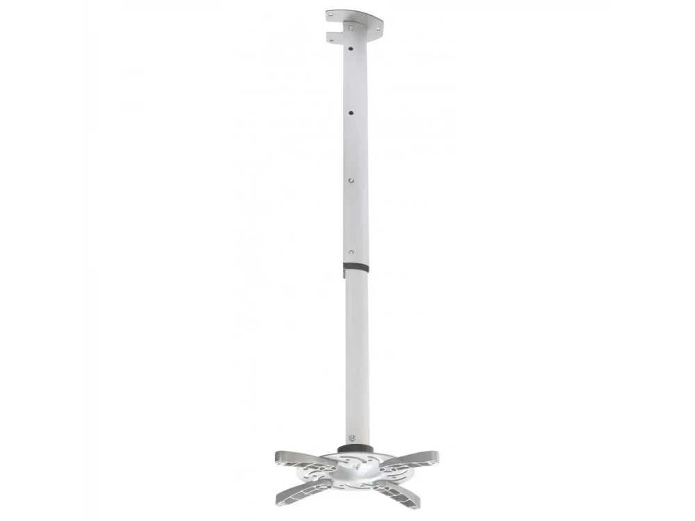 Techly Projector Ceiling Mount Up to 15kg, Universal, Adjustable 60-102cm, 360° Swivel & 30° Tilt, Silver