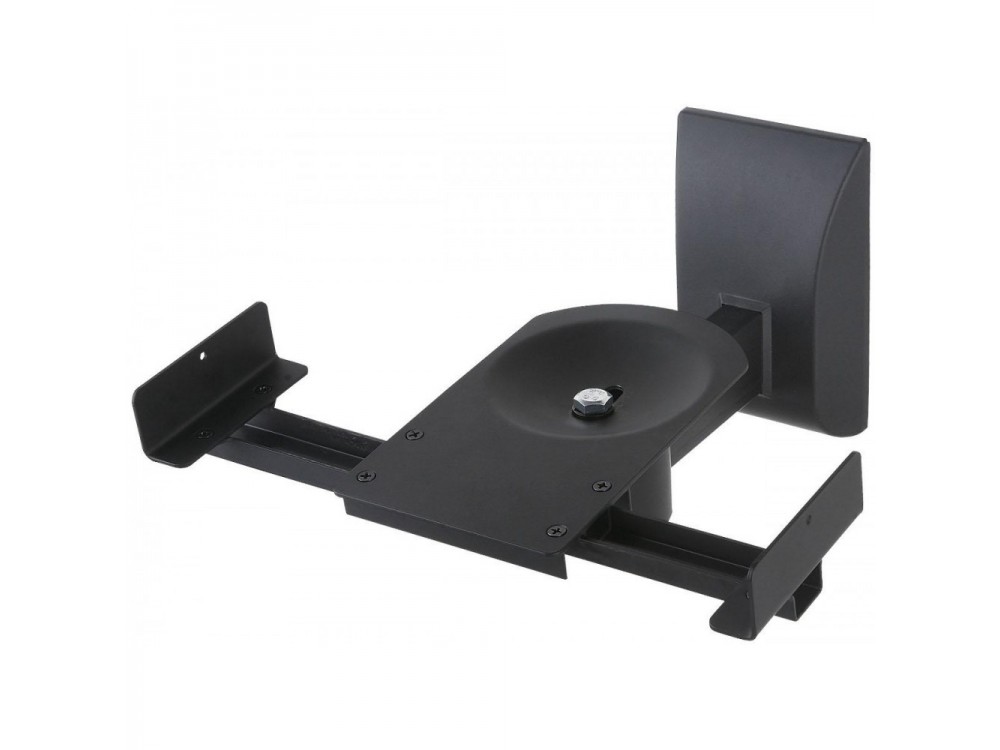 Techly Set of 2 Wall Speaker Mounts, Tilting & Swivel, for Speakers up to 25kg, Black