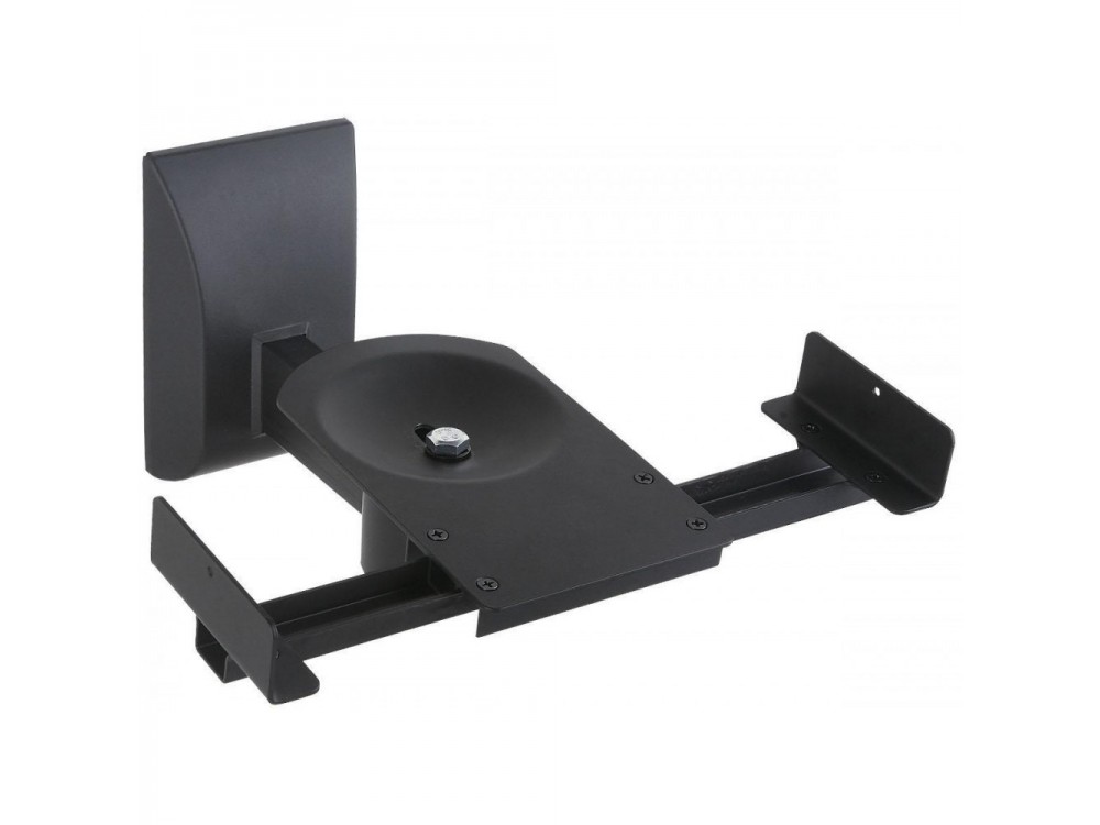 Techly Set of 2 Wall Speaker Mounts, Tilting & Swivel, for Speakers up to 25kg, Black