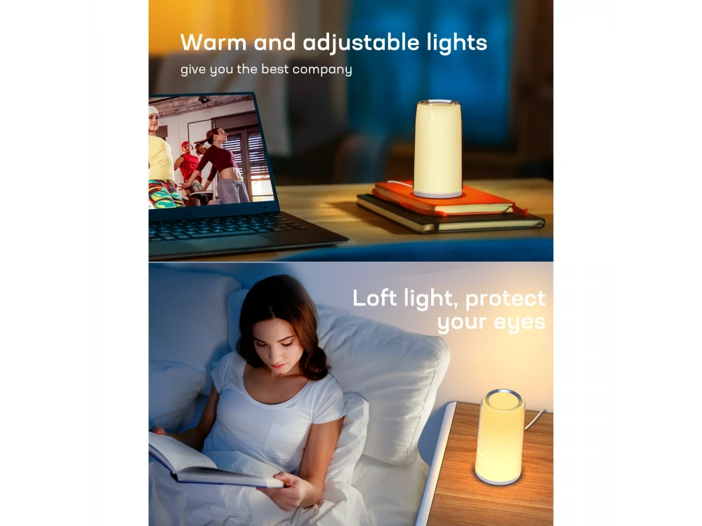 Teckin DL31 RGB Φωτάκι Νυχτός, Ημι-αδιάβροχο, Dimmable με Touch Control