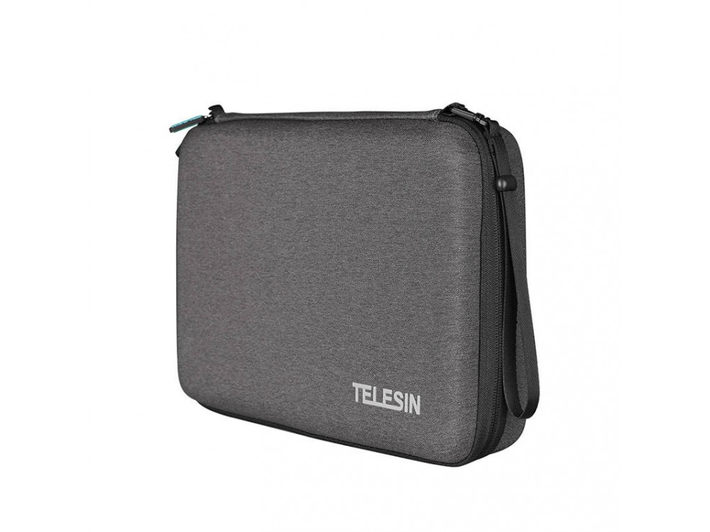 Telesin Organizer/travel case for Action Camera GoPro Hero 9 / 10, Selfie Stick, Mounting Strap & Accessories Large, Grey