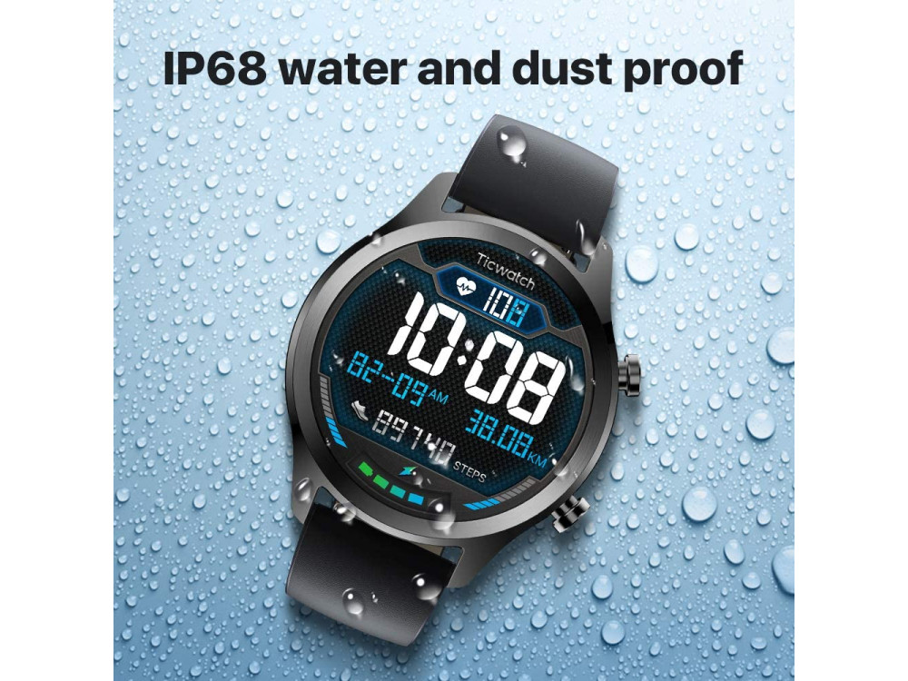 Mobvoi TicWatch C2+ GPS Smartwatch 1.3" Screen, Wear OS, GPS, IP68 Waterproof, Onyx
