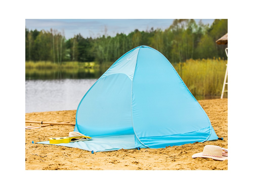 Tracer Pop Up Beach Tent, 160 x 150 x 115cm and 6 fixing pins and carrying bag, Blue